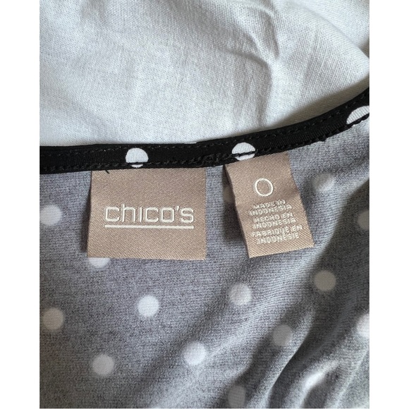 Chico’s Black and White Polka Dot Cold Shoulder Dress - Picture 5 of 6